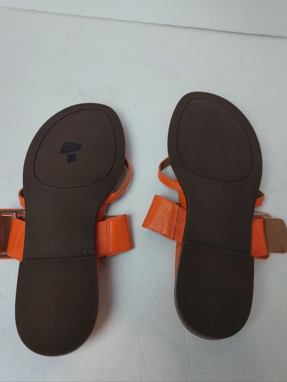 VIONIC Julep Slide Sandal Strappy Buckle Detail Flat Summer Shoes Orange Size 9 - Picture 10 of 10